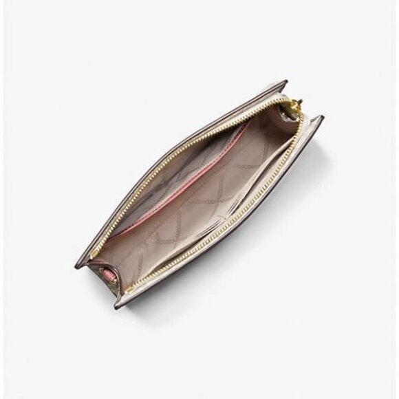 Michael Kors wristlet medium logo stripe zip pouch rose multi - Picture 2 of 9